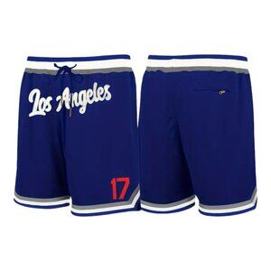 Los Angeles Dodgers Baseball Basketball Shorts #17 Blue Stitched Men's Medium